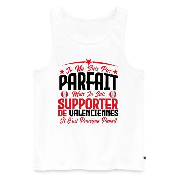 je ne suis pas parfait supporteur de Valenciennes. - Débardeur bio Premium Homme - blanc - Devant - Michal (187cm)