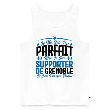 je ne suis pas parfait, supporteur de Grenoble. - Débardeur bio Premium Homme - blanc - Devant - Michal (187cm)