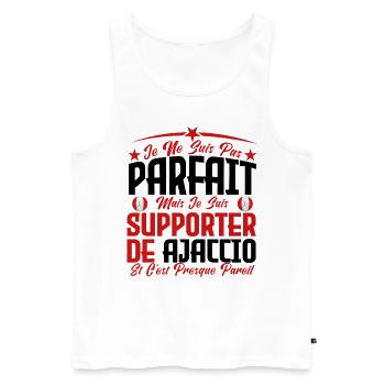 je ne suis pas parfait, supporteur de Ajaccio. - Débardeur bio Premium Homme - blanc - Devant - Michal (187cm)