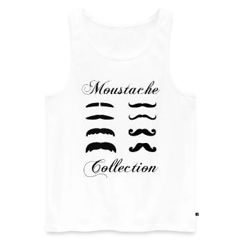 Collection de moustaches, Idée cadeau d'élégance. - Débardeur bio Premium Homme - blanc - Devant - Michal (187cm)