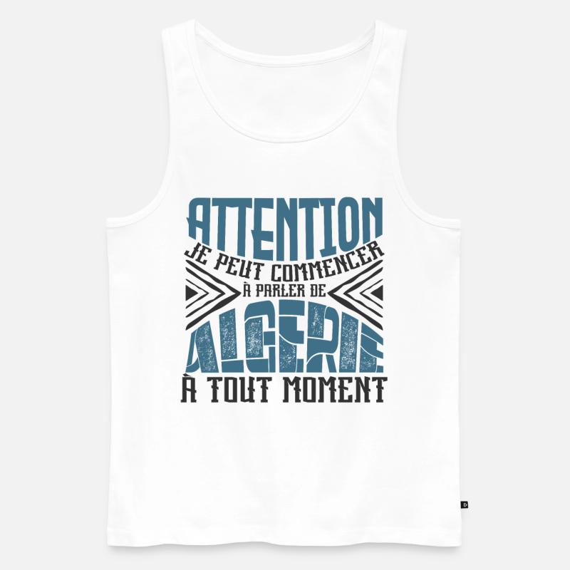Warnung, Algerien jederzeit. - Männer Premium Bio Tank Top - Weiß
