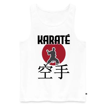 karaté. arts martiaux. Idée Cadeau. Japon. - Débardeur bio Premium Homme - blanc - Devant - AI Model Male 178 light (178cm)