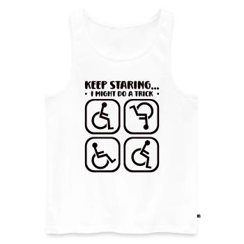 Handicapped Wheelchair Cyborg Leg Arm Amputee - Men's Premium Organic Tank Top - white - Front - Michal (187cm)