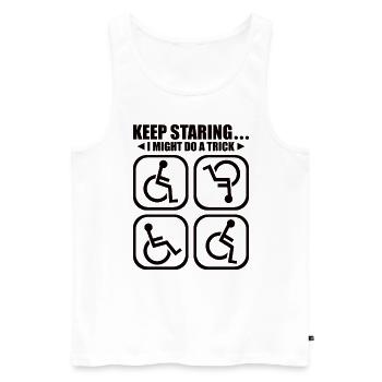 Handicapped Wheelchair Cyborg Leg Arm Amputee - Men's Premium Organic Tank Top - white - Front - Michal (187cm)