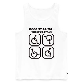 Handicapped Wheelchair Cyborg Leg Arm Amputee - Men's Premium Organic Tank Top - white - Front - Michal (187cm)