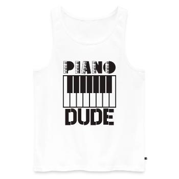 Pianiste Funny Piano Keyboard - Débardeur bio Premium Homme - blanc - Devant - AI Model Male 178 light (178cm)