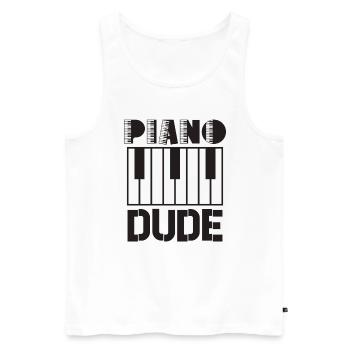 Pianiste Funny Piano Keyboard - Débardeur bio Premium Homme - blanc - Devant - AI Model Male 178 light (178cm)