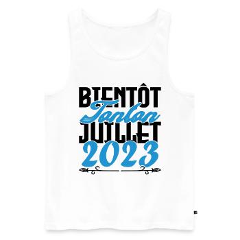 Annonce grossesse. bientôt Tonton Juillet 2023. - Débardeur bio Premium Homme - blanc - Devant - Michal (187cm)
