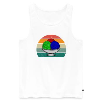 knitting knitter seamstressin sewing sewing needle - Men's Premium Organic Tank Top - white - Front - Michal (187cm)