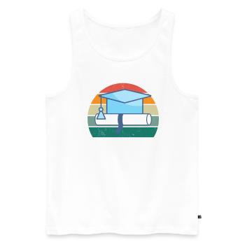 Studying Student Studies Degree Bachelor University - Men's Premium Organic Tank Top - white - Front - AI Model Male 178 light (178cm)
