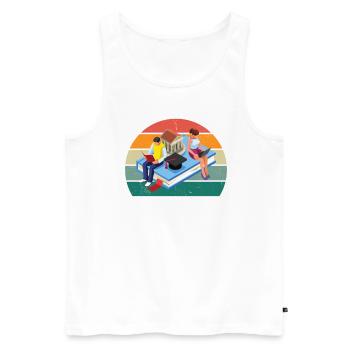 studieren student studium abschluss bachelor uni - Männer Premium Bio Tank Top - Weiß - Vorne - AI Model Male 178 light (178cm)