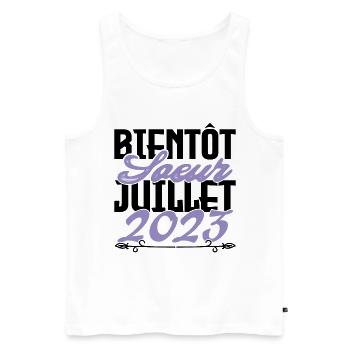 Annonce grossesse. bientôt Sœur Juillet 2023.soeur - Débardeur bio Premium Homme - blanc - Devant - Michal (187cm)