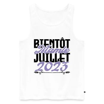 Annonce grossesse. bientôt Mamie Juillet 2023. - Débardeur bio Premium Homme - blanc - Devant - Michal (187cm)