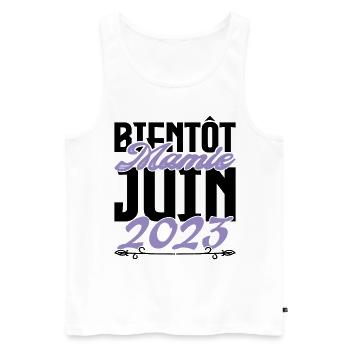 Annonce grossesse. bientôt Mamie Juin 2023. - Débardeur bio Premium Homme - blanc - Devant - Michal (187cm)