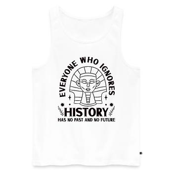 Férus d'histoire Férus d'histoire - Débardeur bio Premium Homme - blanc - Devant - AI Model Male 178 light (178cm)