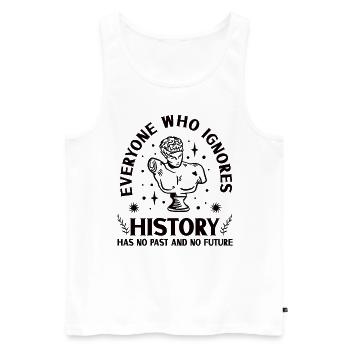 History historian History - Men's Premium Organic Tank Top - white - Front - AI Model Male 178 light (178cm)
