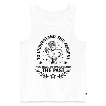 History historian History - Men's Premium Organic Tank Top - white - Front - AI Model Male 178 light (178cm)