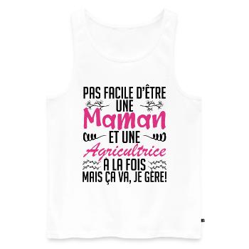 pas facile d'être une maman et une Agricultrice. - Débardeur bio Premium Homme - blanc - Devant - Michal (187cm)