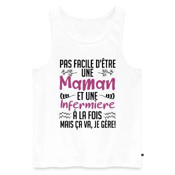 pas facile d'être une maman et une Infermière. - Débardeur bio Premium Homme - blanc - Devant - Michal (187cm)