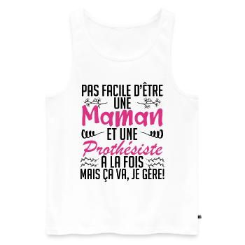 pas facile d'être une maman et une Prothésiste. - Débardeur bio Premium Homme - blanc - Devant - Michal (187cm)