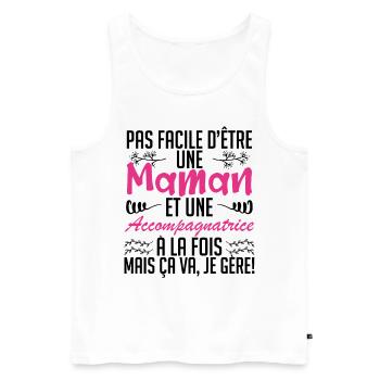 pas facile d'être une maman et une accompagnatrice - Débardeur bio Premium Homme - blanc - Devant - Michal (187cm)
