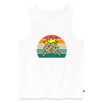 Schwertkampf Schwert Klinge Lanze Säbel Dolch - Männer Premium Bio Tank Top - Weiß - Vorne - Michal (187cm)