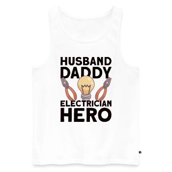 Electrician Electrical Engineer Lineman Electrical - Men's Premium Organic Tank Top - white - Front - AI Model Male 178 light (178cm)