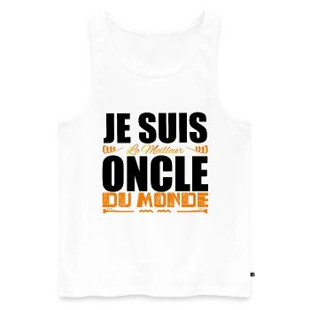 Je Suis Le Meilleur Oncle Du Monde, Cadeau oncle. - Débardeur bio Premium Homme - blanc - Devant - Michal (187cm)