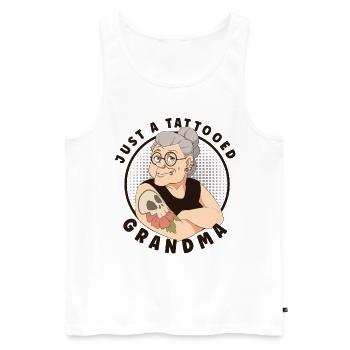TATTOED GRANDMA TATTOO ARTIST INKING TATTOOS - Men's Premium Organic Tank Top - white - Front - Michal (187cm)