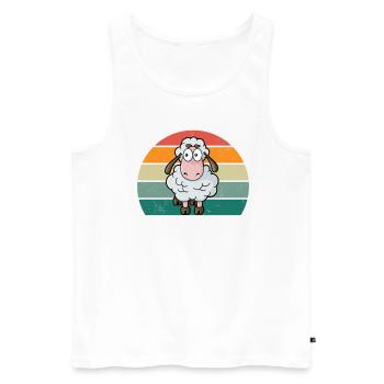 Sheep Flock of sheep Goats Goats Lamb Sheep wool - Men's Premium Organic Tank Top - white - Front - AI Model Male 178 light (178cm)