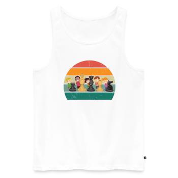 Chess player Chess player King Queen Chess - Men's Premium Organic Tank Top - white - Front - Michal (187cm)