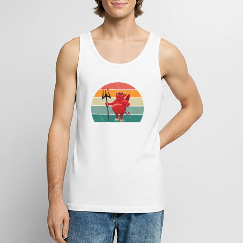 devil devilish satan evil hell fear horror Men's Premium Organic Tank Top