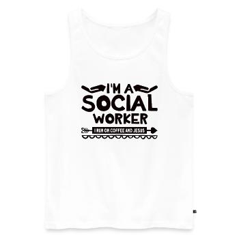 Black Social Worker School Social Work - Men's Premium Organic Tank Top - white - Front - AI Model Male 178 light (178cm)