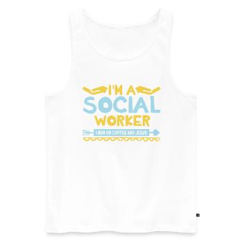 Black Social Worker School Social Work - Men's Premium Organic Tank Top - white - Front - AI Model Male 178 light (178cm)