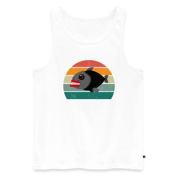 Piranha dangerous fish fish predatory fish river - Men's Premium Organic Tank Top - white - Front - AI Model Male 178 light (178cm)