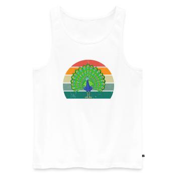 Peacock Wheel Peacock Feather Rooster Hen Wheel Peacock Peathing - Men's Premium Organic Tank Top - white - Front - Michal (187cm)
