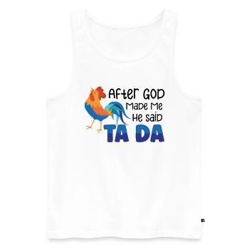 Chicken Farmer Gift Funny Chickens Country Farm - Men's Premium Organic Tank Top - white - Front - Michal (187cm)