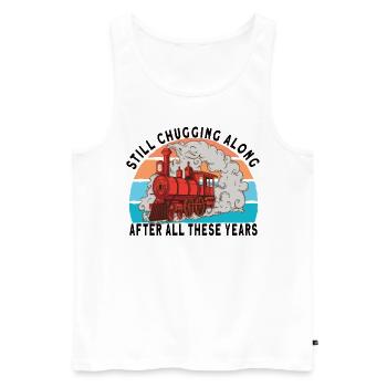 Train Railroad Locomotive Model Railway Fans - Men's Premium Organic Tank Top - white - Front - Michal (187cm)