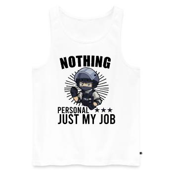 Police Policier Bureau de police - Débardeur bio Premium Homme - blanc - Devant - Michal (187cm)