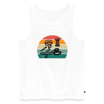 Seamstress Sewing Knitting Knitter Needle Yarn Thread - Men's Premium Organic Tank Top - white - Front - Michal (187cm)