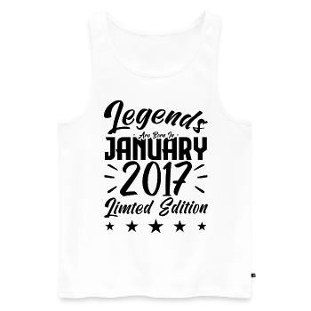 Naissance En Janvier 2017. Cadeau d'anniversaire. - Débardeur bio Premium Homme - blanc - Devant - Michal (187cm)