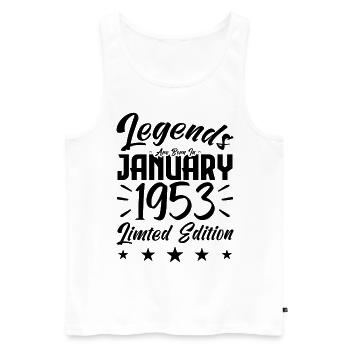 Geboren im Januar 1953. Geburtstagsgeschenk. - Männer Premium Bio Tank Top - Weiß - Vorne - Michal (187cm)