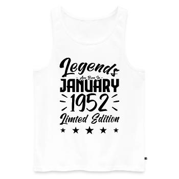 Geboren im Januar 1952. Geburtstagsgeschenk. - Männer Premium Bio Tank Top - Weiß - Vorne - Michal (187cm)