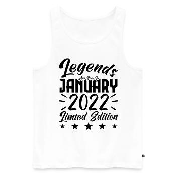 Naissance En Janvier 2022. Cadeau d'anniversaire. - Débardeur bio Premium Homme - blanc - Devant - Michal (187cm)