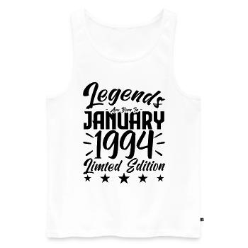 Born in January 1994. Birthday gift. - Men's Premium Organic Tank Top - white - Front - Michal (187cm)