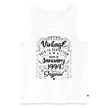 Vintage Born in January 1994 birthday January - Men's Premium Organic Tank Top - white - Front - Michal (187cm)