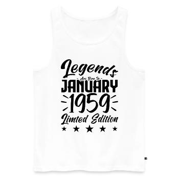 Geboren im Januar 1959. Geburtstagsgeschenk. - Männer Premium Bio Tank Top - Weiß - Vorne - Michal (187cm)