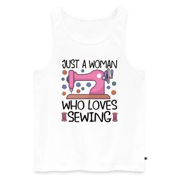Sewing Machine Funny Sewing Sewing Sewing Fan Hobby - Men's Premium Organic Tank Top - white - Front - AI Model Male 178 light (178cm)