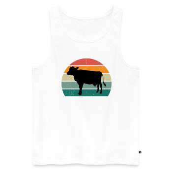 Cows Cattle Cattle Farm Farmer Meat Cow - Men's Premium Organic Tank Top - white - Front - Michal (187cm)