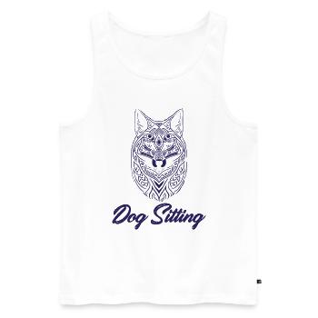 Hundesitting, Hundesitter-Profis, Kunst. - Männer Premium Bio Tank Top - Weiß - Vorne - Michal (187cm)